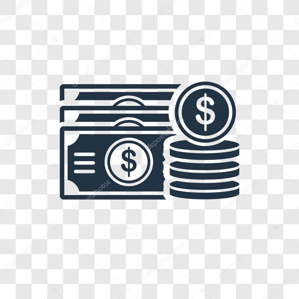 Salary icon in trendy design style. salary icon isolated on transparent background. salary vector icon simple and modern flat symbol for web site, mobile, logo, app, UI. salary icon vector illustration, EPS10.