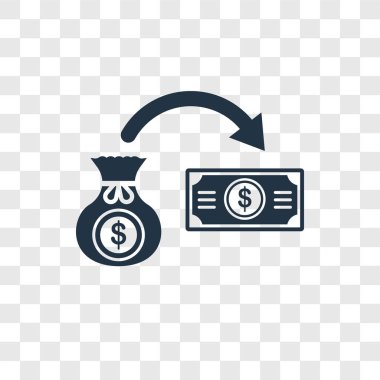para simgesi modaya uygun bir tasarım tarzı. para simgesi üzerinde şeffaf arka plan izole. para vektör simgesi basit ve modern düz simgesi web sitesi, mobil, logo, app, UI. para simge vektör çizim, Eps10.