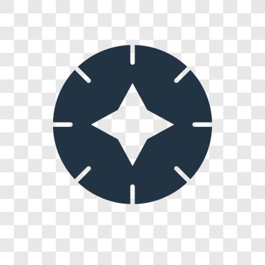 Pusula simgesini modaya uygun bir tasarım tarzı. Pusula simgesini şeffaf arka plan üzerinde izole. Pusula vektör simgesi basit ve modern düz simgesi web sitesi, mobil, logo, app, UI. simge vektör çizim, Eps10 pusula.