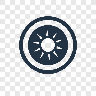 modaya uygun bir tasarım tarzı güneş simgesi. güneş simgesi üzerinde şeffaf arka plan izole. Güneş vektör simgesi basit ve modern düz simgesi web sitesi, mobil, logo, app, UI. Güneş simge vektör çizim, Eps10.