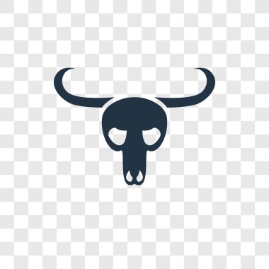 boğa kafatası simgesi modaya uygun bir tasarım tarzı. boğa kafatası simgesi üzerinde şeffaf arka plan izole. boğa kafatası vektör simgesi basit ve modern düz simgesi web sitesi, mobil, logo, app, UI. boğa kafatası simge vektör çizim, Eps10.