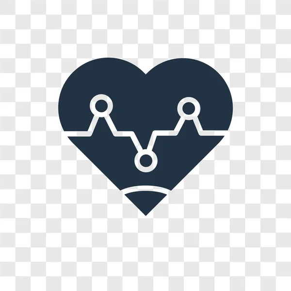 Herz Symbol Trendigen Design Stil Herzsymbol Isoliert Auf Transparentem Hintergrund — Stockvektor