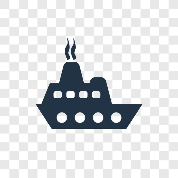 Lading Schip Vooraanzicht Vector Pictogram Geïsoleerd Transparante Achtergrond Cargo Schip — Stockvector