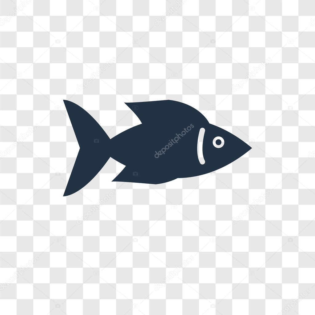 Fish facing right icon in trendy design style. fish facing right icon isolated on transparent background. fish facing right vector icon simple and modern flat symbol for web site, mobile, logo, app, UI.