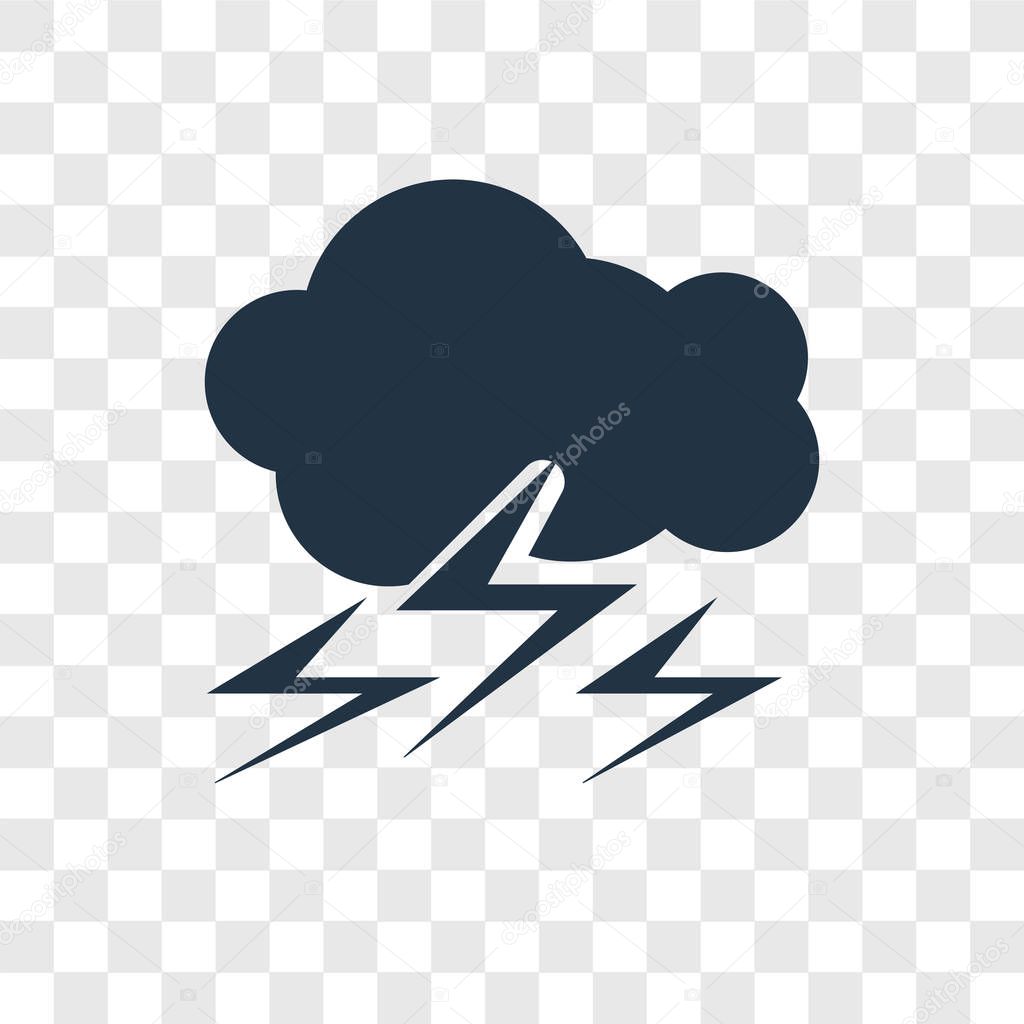 Storm icon in trendy design style. storm icon isolated on transparent background. storm vector icon simple and modern flat symbol for web site, mobile, logo, app, UI. storm icon vector illustration, EPS10.