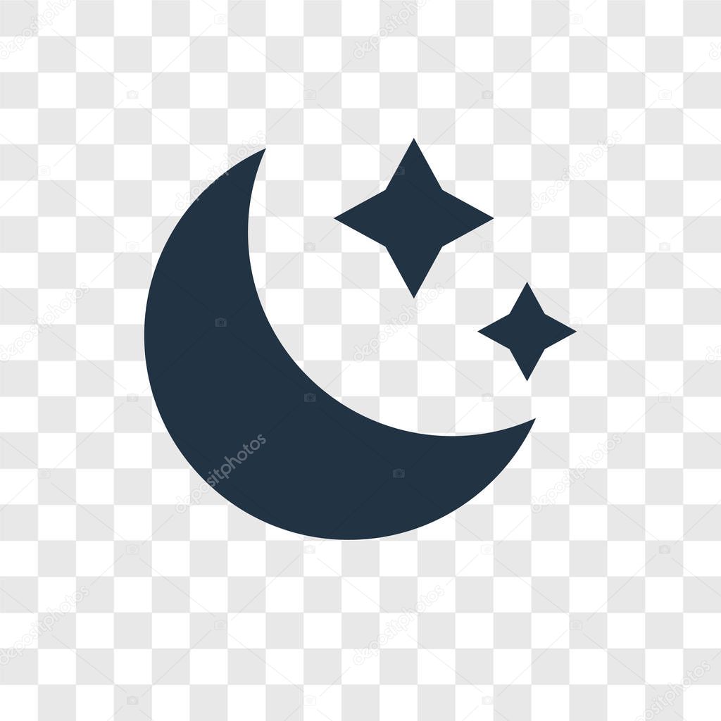 moon icon in trendy design style. moon icon isolated on transparent background. moon vector icon simple and modern flat symbol for web site, mobile, logo, app, UI. moon icon vector illustration, EPS10.