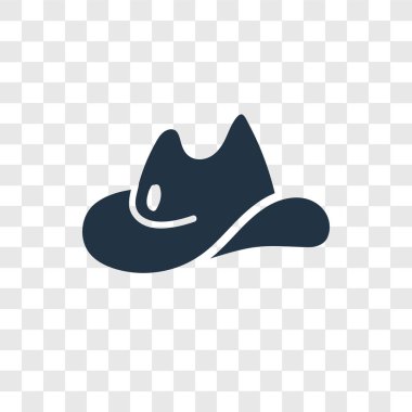 kovboy şapkası Icon modaya uygun bir tasarım tarzı. kovboy şapkası simgesi üzerinde şeffaf arka plan izole. kovboy şapkası vektör simgesi basit ve modern düz simgesi web sitesi, mobil, logo, app, UI. kovboy şapkası Icon vektör çizim, Eps10.