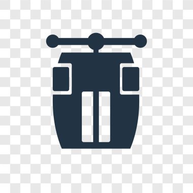 Teleferik kabin simgesi modaya uygun bir tasarım tarzı. Teleferik kabin simgesi üzerinde şeffaf arka plan izole. Teleferik kabin vektör simgesi basit ve modern düz simgesi web sitesi, mobil, logo, app, UI. Teleferik kabin simge vektör çizim, Eps10.