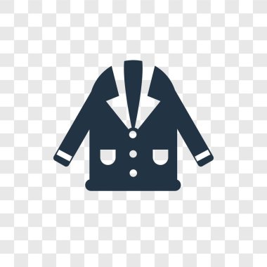 modaya uygun bir tasarım tarzı ceket simgesi. saydam arka plan üzerinde izole kat simgesi. kat vektör simgesi basit ve modern düz simgesi web sitesi, mobil, logo, app, UI. simge vektör çizim, Eps10 kat.