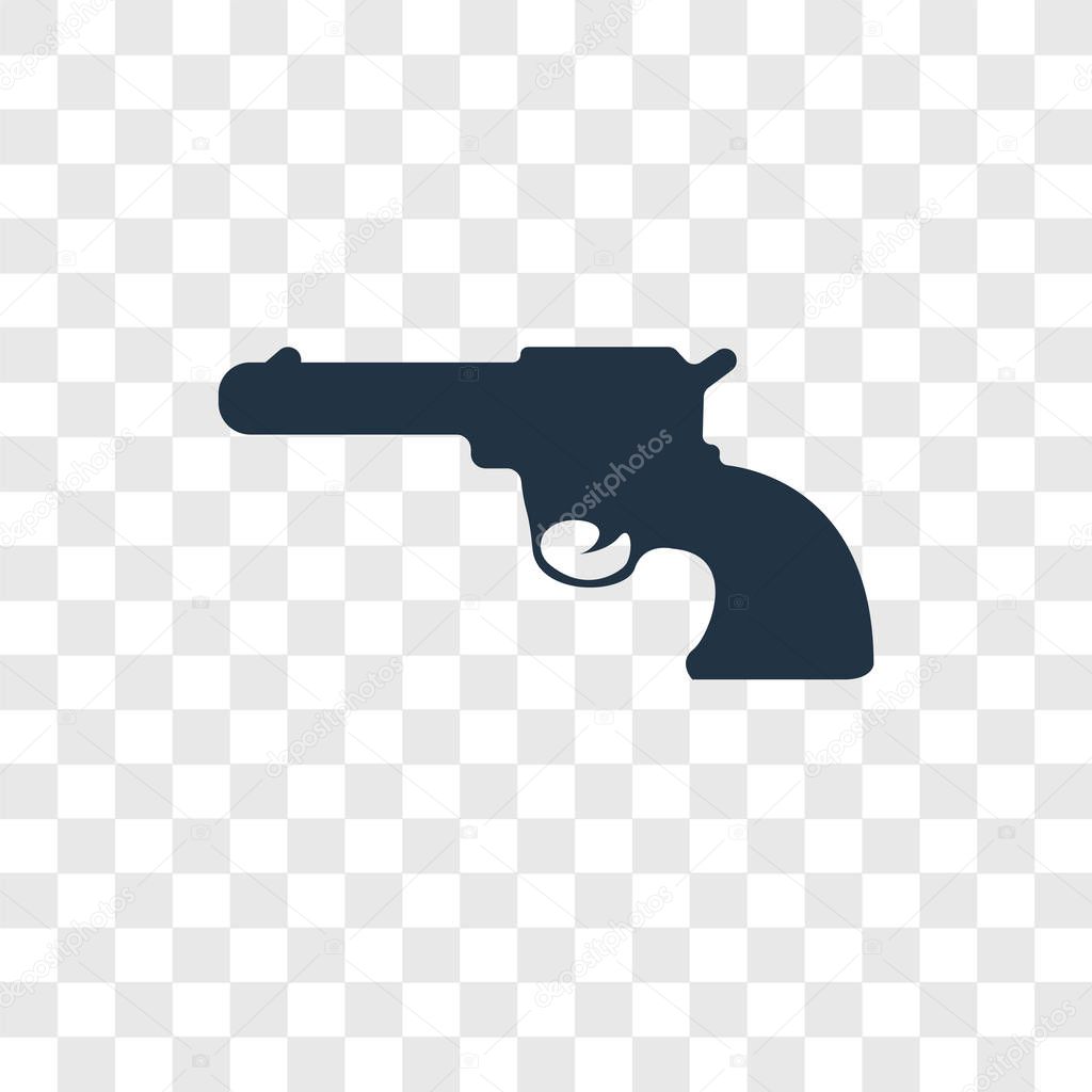 Revolver icon in trendy design style. revolver icon isolated on transparent background. revolver vector icon simple and modern flat symbol for web site, mobile, logo, app, UI. revolver icon vector illustration, EPS10.
