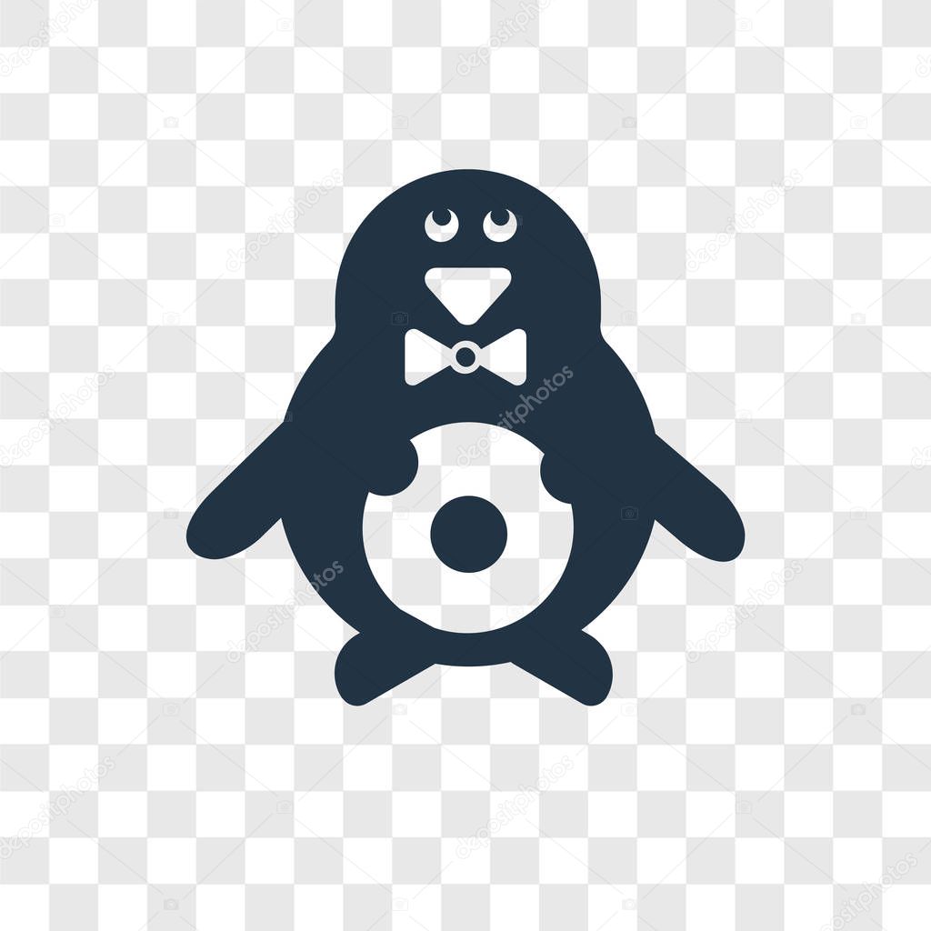 Penguin icon in trendy design style. penguin icon isolated on transparent background. penguin vector icon simple and modern flat symbol for web site, mobile, logo, app, UI. penguin icon vector illustration, EPS10.