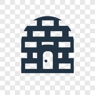 modaya uygun bir tasarım tarzı Igloo simgesi. Igloo simgesi üzerinde şeffaf arka plan izole. Igloo vektör simgesi basit ve modern düz simgesi web sitesi, mobil, logo, app, UI. Igloo simge vektör çizim, Eps10.