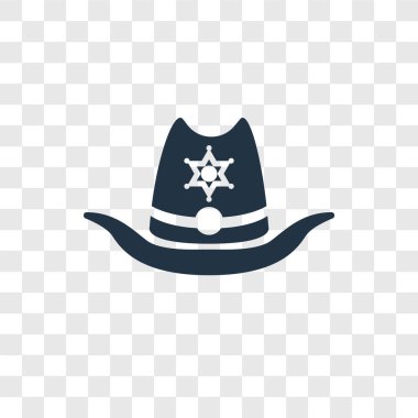 Şerif simgesi modaya uygun bir tasarım tarzı. Şerif simgesi üzerinde şeffaf arka plan izole. Şerif vektör simgesi basit ve modern düz simgesi web sitesi, mobil, logo, app, UI. Şerif simge vektör çizim, Eps10.