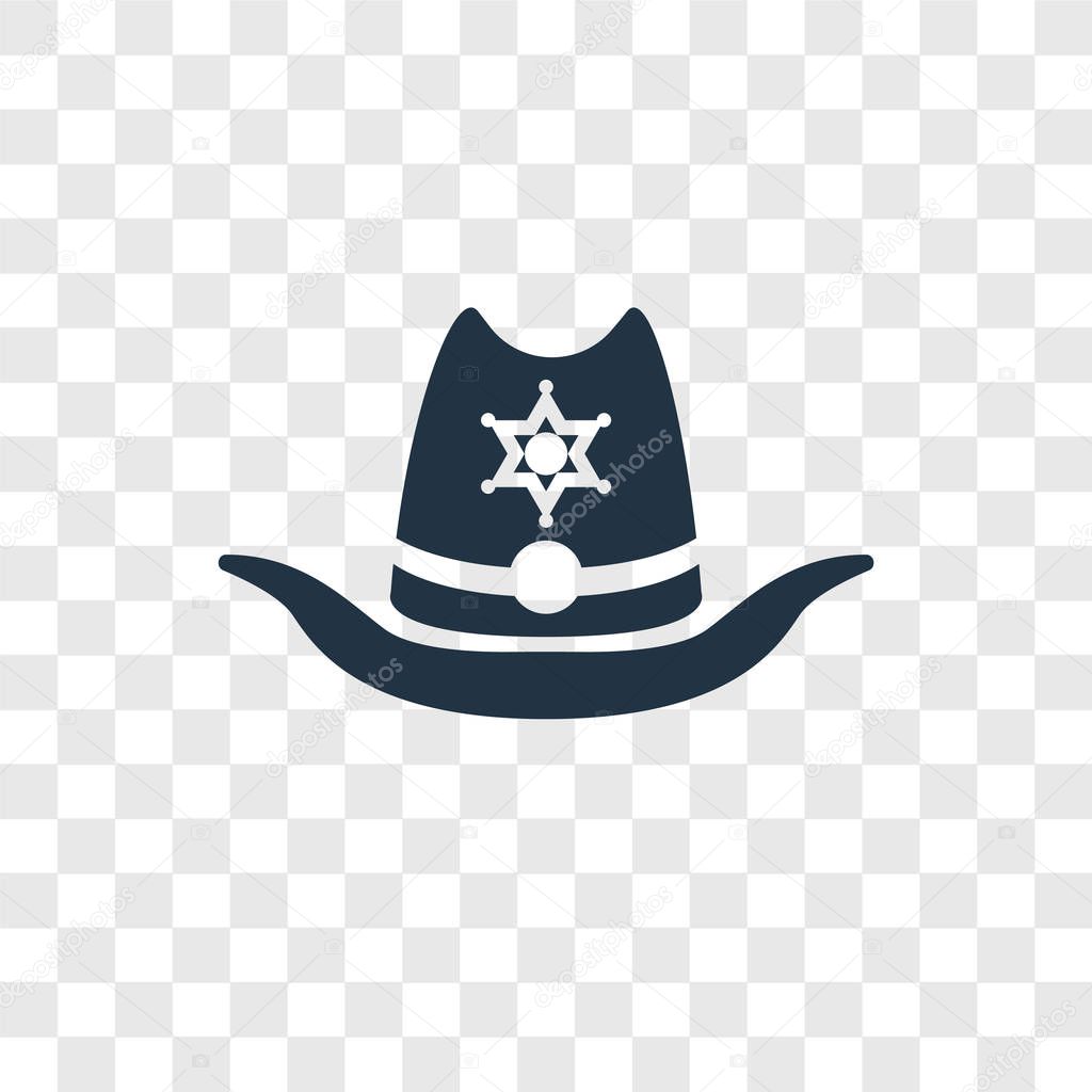 Sheriff icon in trendy design style. sheriff icon isolated on transparent background. sheriff vector icon simple and modern flat symbol for web site, mobile, logo, app, UI. sheriff icon vector illustration, EPS10.