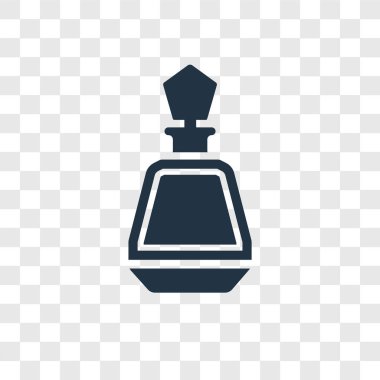 parfüm şişesi simgesi modaya uygun bir tasarım tarzı. parfüm şişesi simgesi üzerinde şeffaf arka plan izole. parfüm şişesi vektör simgesi basit ve modern düz simgesi web sitesi, mobil, logo, app, UI. parfüm şişesi simge vektör çizim, Eps10.