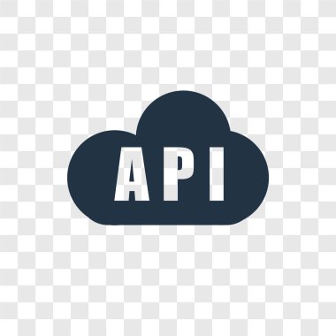 modaya uygun bir tasarım tarzı API simgesi. saydam arka plan üzerinde izole API simgesi. API vektör simgesi basit ve modern düz simgesi web sitesi, mobil, logo, app, UI. API simge vektör çizim, Eps10.