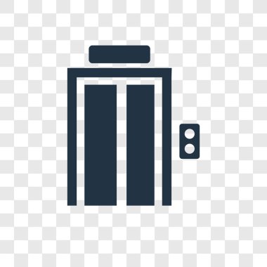 modaya uygun bir tasarım tarzı Asansör simgesi. Asansör simgesi üzerinde şeffaf arka plan izole. Asansör vektör simgesi basit ve modern düz simgesi web sitesi, mobil, logo, app, UI. Asansör simge vektör çizim, Eps10.