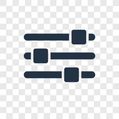 modaya uygun bir tasarım tarzı ayarları barlar simgesi. ayarları barlar simgesi üzerinde şeffaf arka plan izole. ayarları barlar simgesi basit vektör ve modern düz UI uygulaması, web sitesi, mobil, logo, sembol. ayarları barlar simge vektör çizim, Eps10.