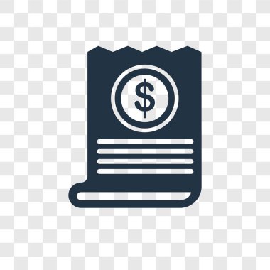 modaya uygun bir tasarım tarzı Bill simgesi. saydam arka plan üzerinde izole simgesi bill. Bill vektör simgesi basit ve modern düz simgesi web sitesi, mobil, logo, app, UI. simge vektör çizim, Eps10 bill.