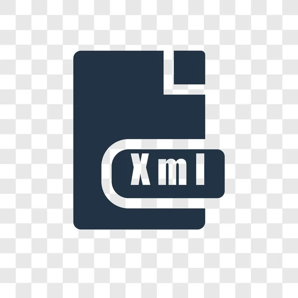Εικονίδιο Xml Μοντέρνα Στυλ Σχεδιασμού Εικονίδιο Xml Που Απομονώνονται Διαφανές — Διανυσματικό Αρχείο