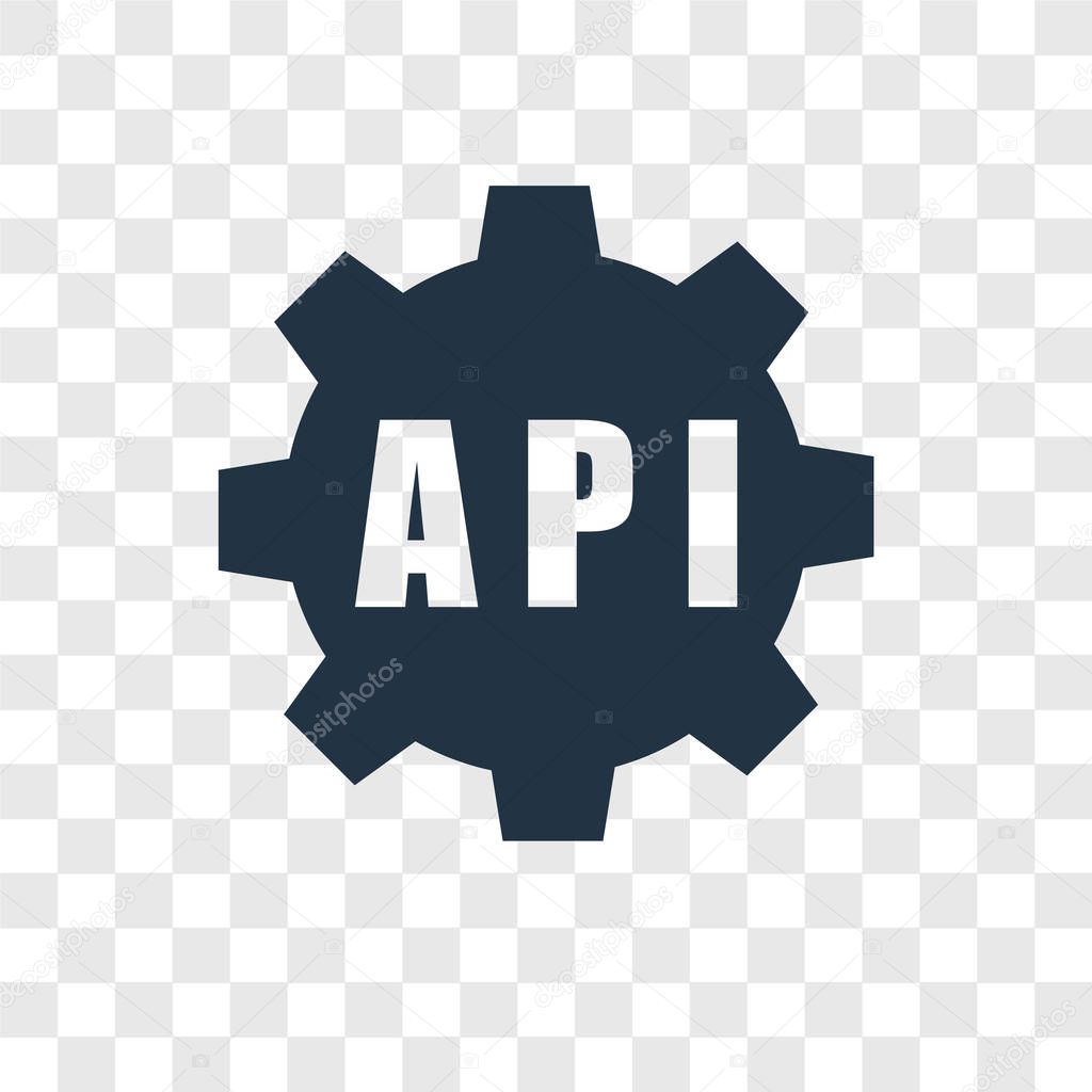 Api icon in trendy design style. api icon isolated on transparent background. api vector icon simple and modern flat symbol for web site, mobile, logo, app, UI. api icon vector illustration, EPS10.
