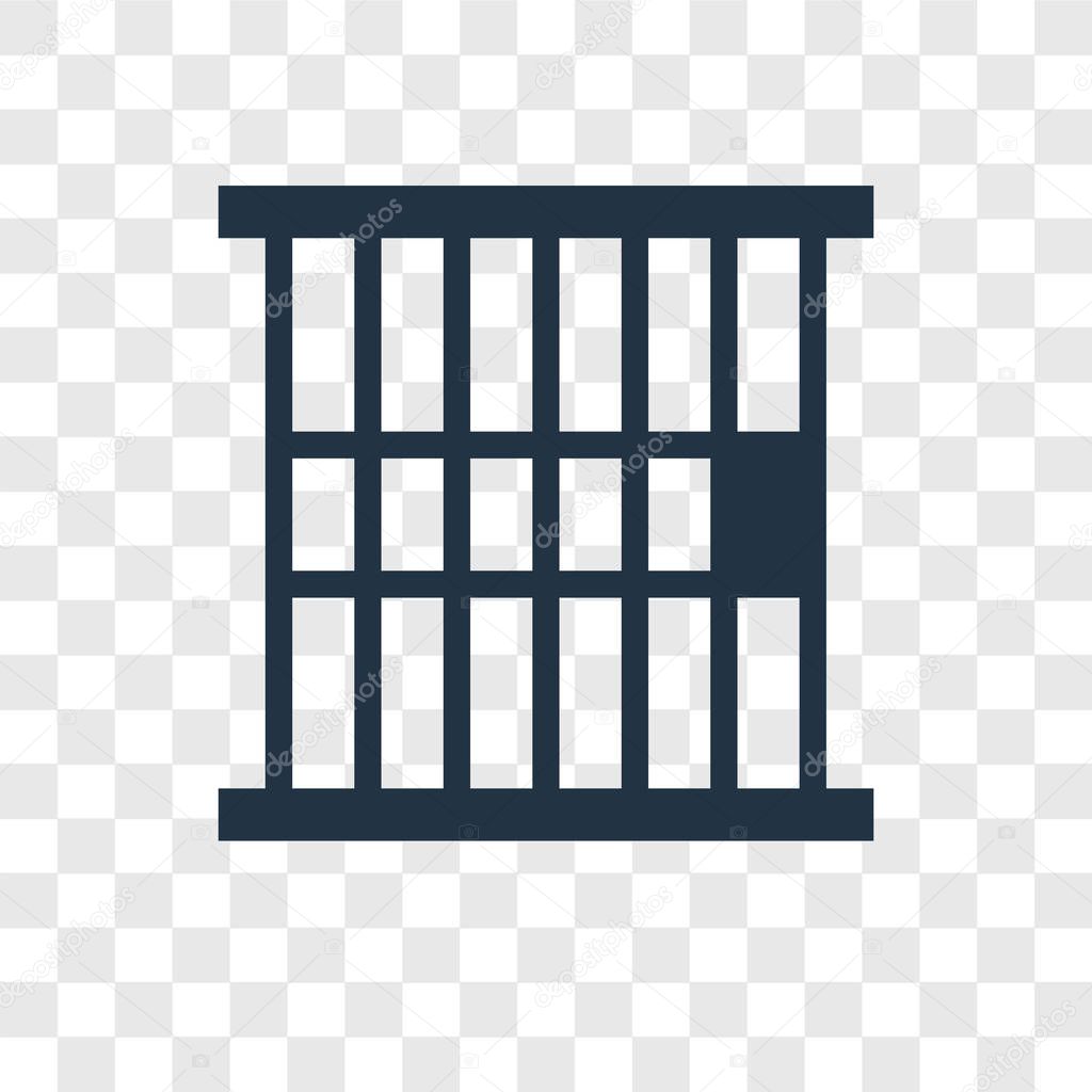 Jail icon in trendy design style. jail icon isolated on transparent background. jail vector icon simple and modern flat symbol for web site, mobile, logo, app, UI. jail icon vector illustration, EPS10.