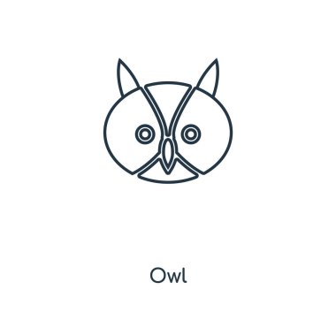 modaya uygun bir tasarım tarzı baykuş simgesi. Beyaz arka plan üzerinde izole baykuş simgesi. baykuş vektör simgesi basit ve modern düz simgesi web sitesi, mobil, logo, app, UI. baykuş simge vektör çizim, Eps10.