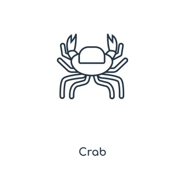 modaya uygun bir tasarım tarzı yengeç simgesi. Beyaz arka plan üzerinde izole simgesi yengeç. Yengeç vektör simgesi basit ve modern düz simgesi web sitesi, mobil, logo, app, UI. Yengeç simge vektör çizim, Eps10.