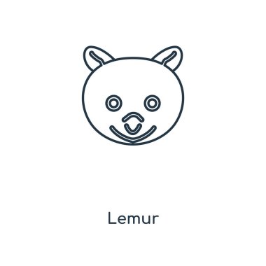 modaya uygun bir tasarım tarzı lemur simgesi. Beyaz arka plan üzerinde izole lemur simgesi. Lemur vektör simgesi basit ve modern düz simgesi web sitesi, mobil, logo, app, UI. Lemur simge vektör çizim, Eps10.