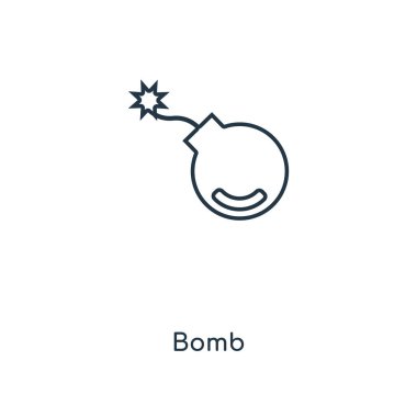 modaya uygun bir tasarım tarzı bomba simgesi. Beyaz arka plan üzerinde izole bomba simgesi. bomba vektör simgesi basit ve modern düz simgesi web sitesi, mobil, logo, app, UI. bomba simge vektör çizim, Eps10.