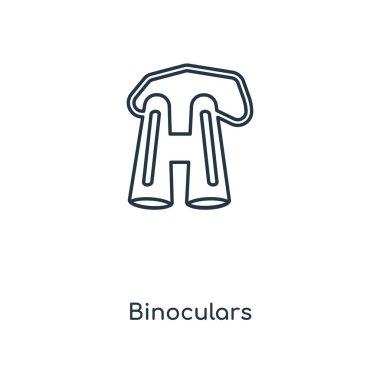 modaya uygun bir tasarım tarzı dürbün simgesi. Beyaz arka plan üzerinde izole dürbün simgesi. Dürbün vektör simgesi basit ve modern düz simgesi web sitesi, mobil, logo, app, UI. Dürbün simge vektör çizim, Eps10.