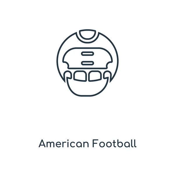 American Football Helm Concept Lijn Pictogram Lineaire American Football Helm — Stockvector