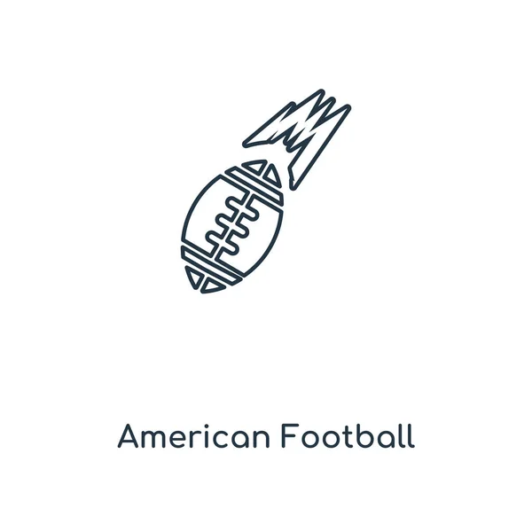 トレンディなデザイン スタイルのアメリカン フットボールのアイコン アメリカン フットボールのアイコンは 白い背景で隔離 アメリカン フットボールの Web サイト — ストックベクタ