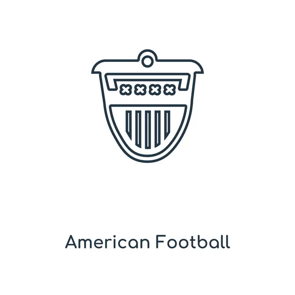 American Football Embleem Concept Lijn Pictogram Lineaire American Football Embleem — Stockvector