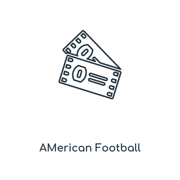 Americký Fotbal Lístek Koncept Řádku Ikona Lineární American Football Ticket — Stockový vektor