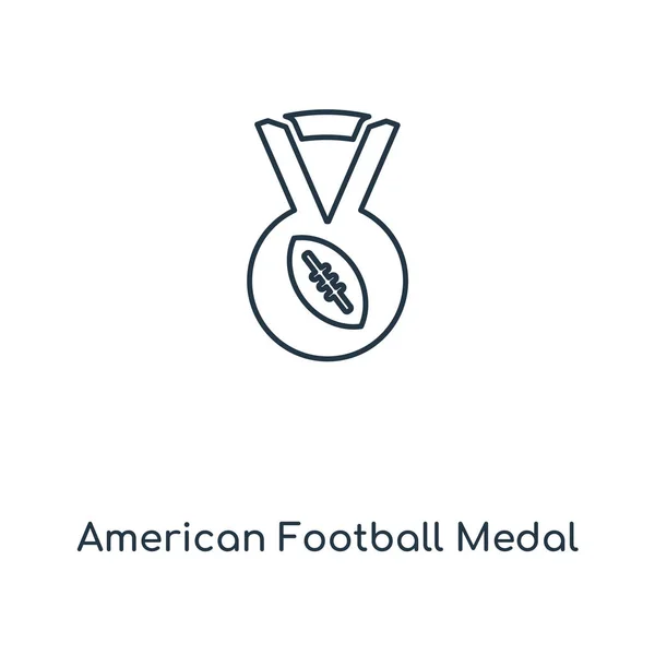 Americký Fotbal Medaile Koncept Řádku Ikona Lineární Americké Fotbalové Medaile — Stockový vektor