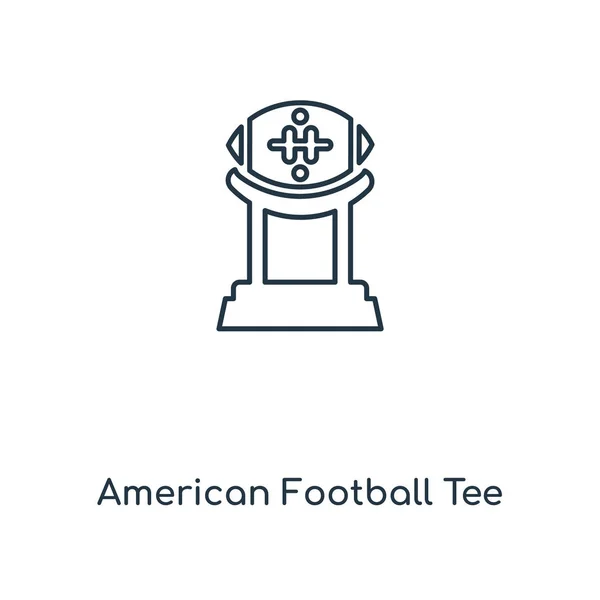 Americký Fotbal Tee Koncept Řádku Ikona Lineární Americký Fotbal Tee — Stockový vektor