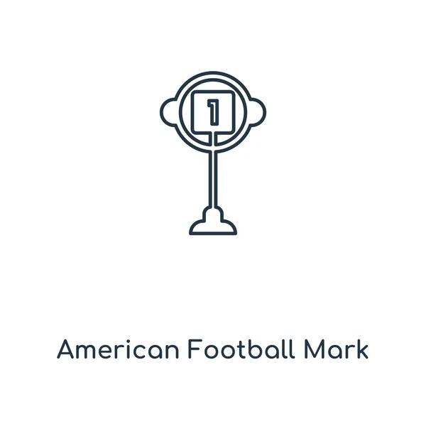 American Football Mark Concept Lijn Pictogram Lineaire American Football Mark — Stockvector