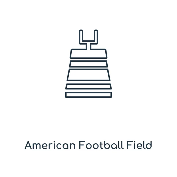 Иконка Американской Футбольной Линии Концепция Линейного Американского Футбольного Поля Начерчивает — стоковый вектор