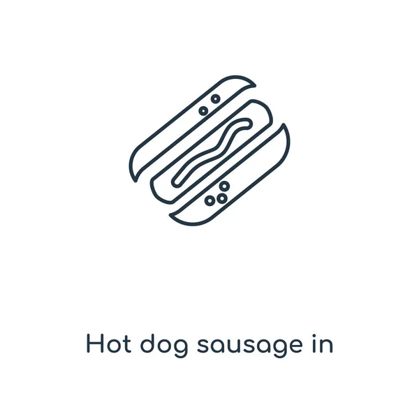 Hot Dog Sausage Bread Concept Line Icon Linear Hot Dog — Stock Vector