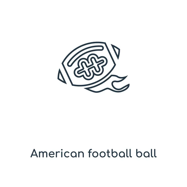 Amerikaans Voetbal Bal Concept Lijn Pictogram Lineaire American Football Bal — Stockvector