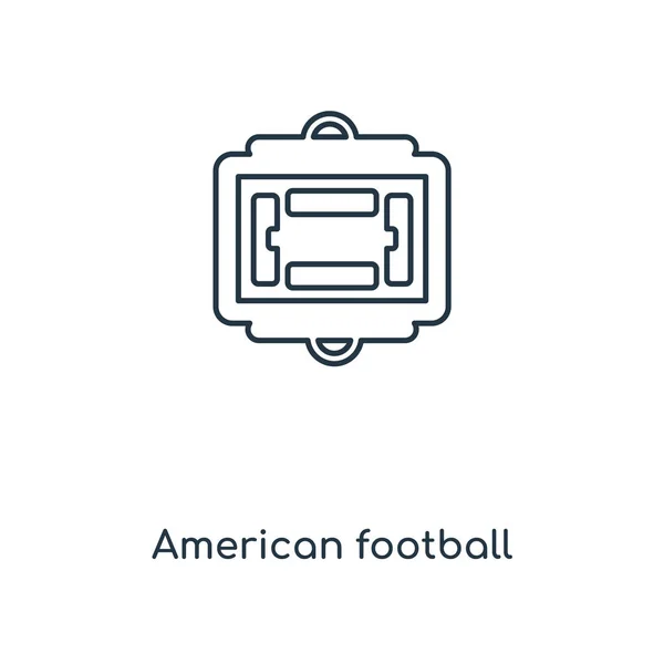 Amerikaans Voetbal Scores Concept Lijn Pictogram Lineaire American Football Scores — Stockvector