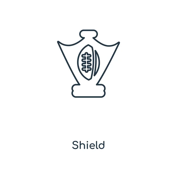 Sköldikonen Trendig Designstil Ikonen Med Säkerhetssköld Isolerad Vit Bakgrund Sköld — Stock vektor