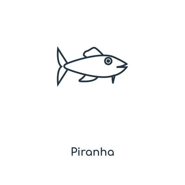 Piranha Ikona Módní Design Stylu Piranha Ikona Izolovaných Bílém Pozadí — Stockový vektor