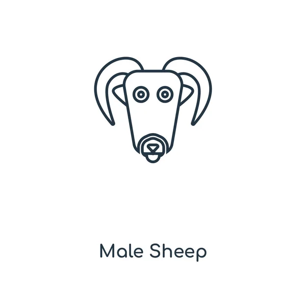 Icône Masculine Mouton Dans Style Conception Mode Icône Mouton Mâle — Image vectorielle