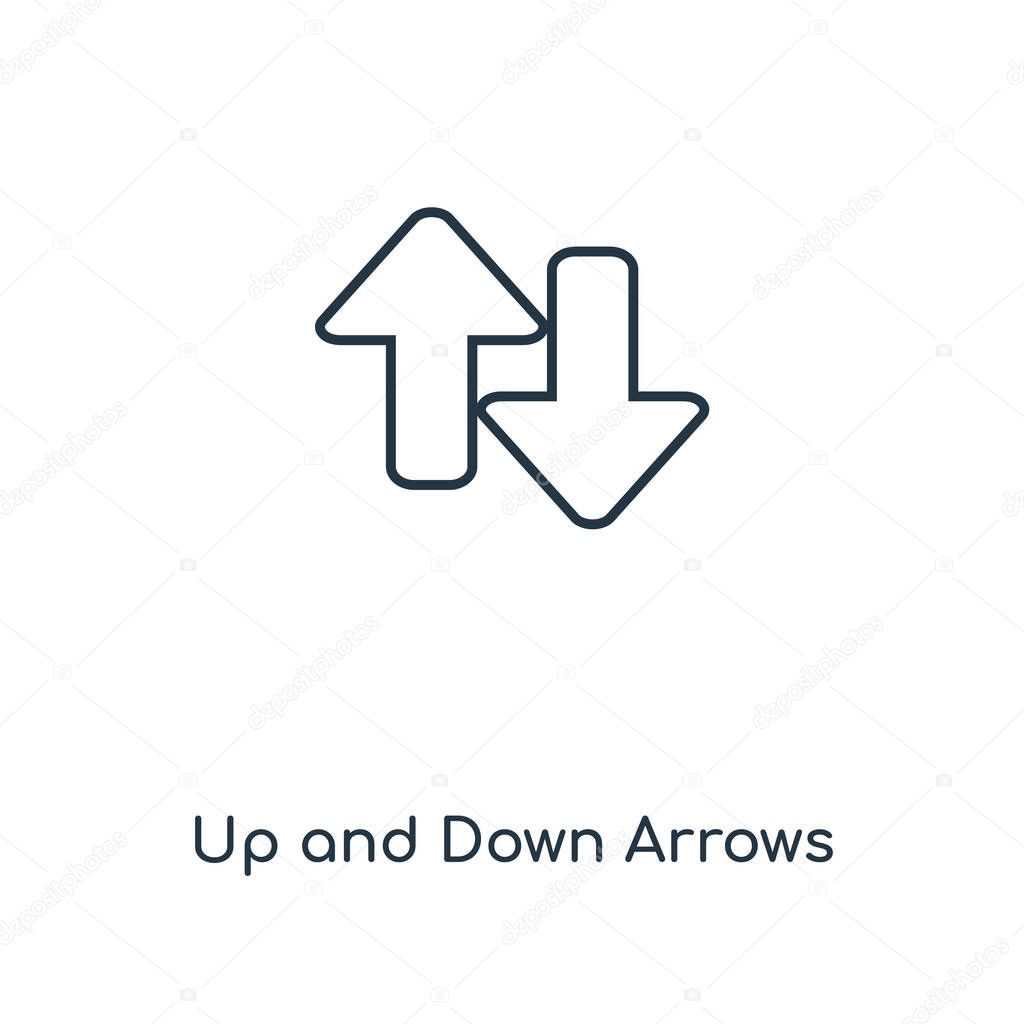 Up And Down Arrows Icon In Trendy Design Style Up And Down Arrows Icon Isolated On White Background Up And Down Arrows Vector Icon Simple And Modern Flat Symbol For Web