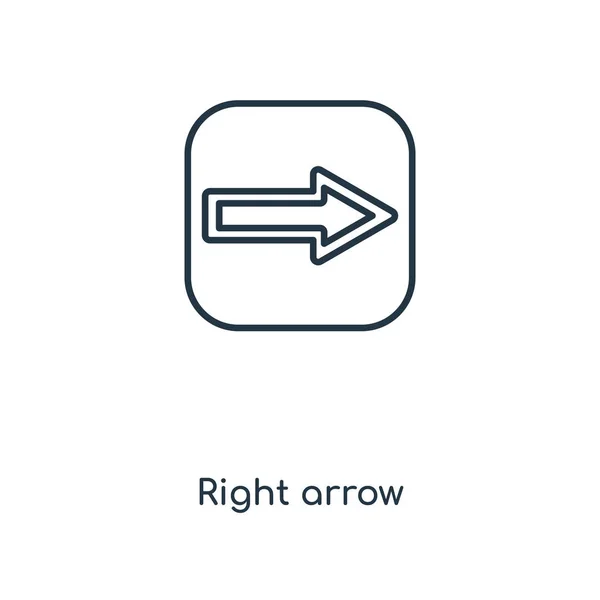 Значок Правої Стрілки Модному Стилі Дизайну Значок Правої Стрілки Ізольовано — стоковий вектор