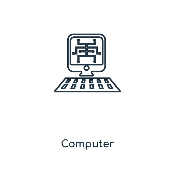 Ikona Komputera Modny Styl Ikona Komputera Białym Tle Komputer Ikona — Wektor stockowy