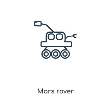 Mars rover simgesi modaya uygun bir tasarım tarzı. mars rover simgesi beyaz arka plan üzerinde izole. mars Rover vektör simgesi basit ve modern düz simgesi web sitesi, mobil, logo, app, UI. mars Rover simge vektör çizim, Eps10.