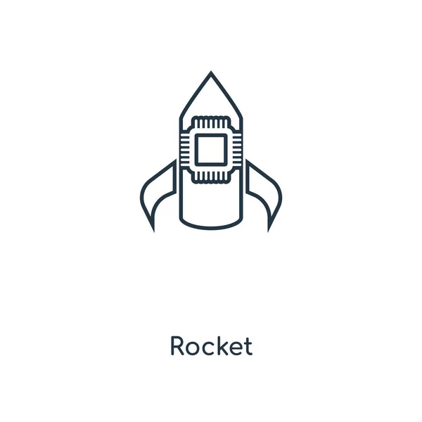 Rakéta Ikon Trendi Design Stílusban Rakéta Ikon Elszigetelt Fehér Background — Stock Vector